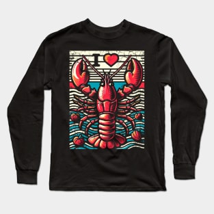 I Heart Crawfish Crayfish Crawdad Boil Design Long Sleeve T-Shirt